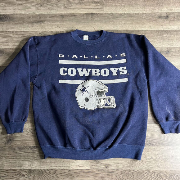 VTG Dallas Cowboys Sweatshirt Mens Large Champion 1980s‎ Distressed Made in USA - Picture 1 of 15